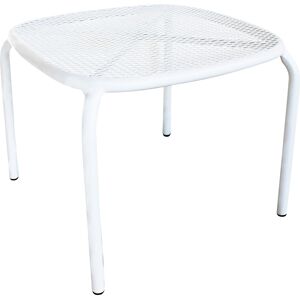 Milani Home Tavolo In Metallo Per Bar Da Esterno Giardino, Cm 41x41x43,5 H Bianco 40 x 43.5 x 40 cm