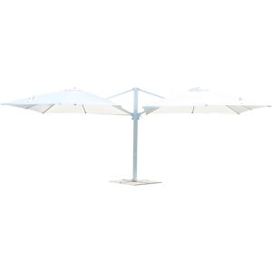 Milani Home Ombrellone Doppio Telo Con Palo Laterale A Braccio Decentrato Per Giardino Este Bianco 635 x 273 x 296 cm