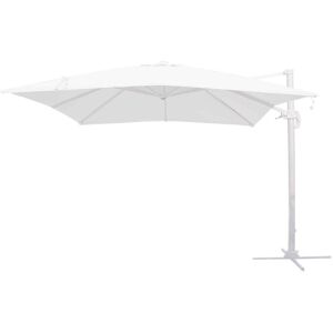 Milani Home Ombrellone 3x4 Da Giardino Luce Incorporata Con Palo Decentrato Laterale A Brac Bianco 315 x 268 x 394 cm