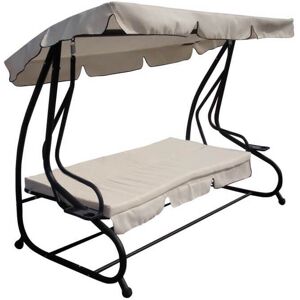 Milani Home Dondolo Letto Da Giardino Con Cuscini Per Esterno Portico, Ristorante, Gelateri Tortora x x cm