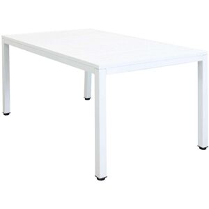 Milani Home Tavolo Rettangolare Fisso In Alluminio Bianco 150x90 Da Esterno Giardino, Per R Bianco 150 x 72 x 92 cm