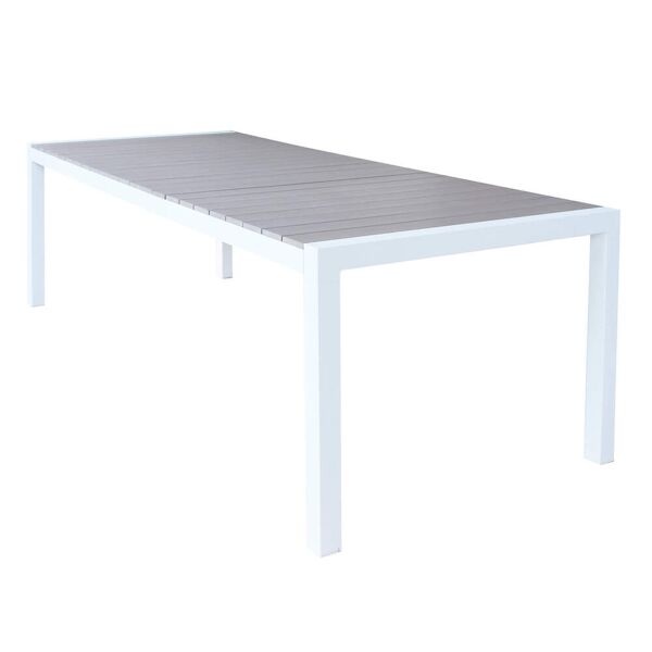 milani home lois - tavolo da giardino in alluminio 162/242x100