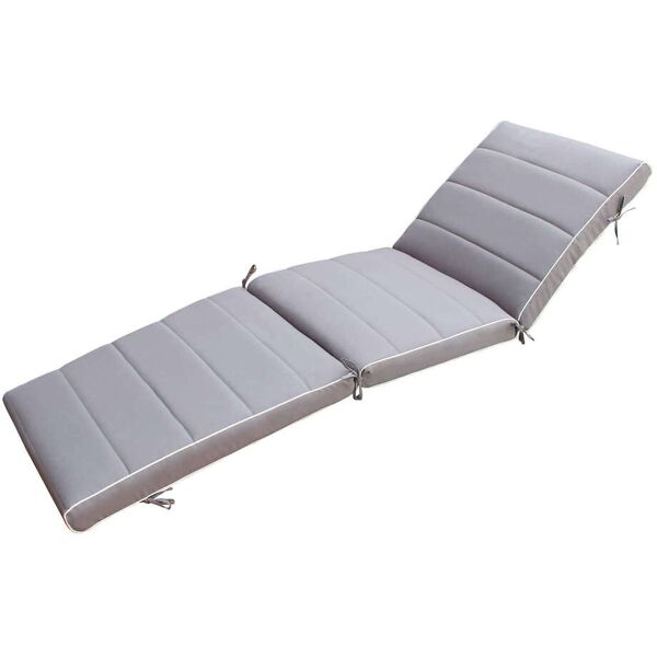 milani home cuscino lettino con doppia cucitura per esterno idrorepellenti resistente all'a grigio 185 x 8 x 57 cm