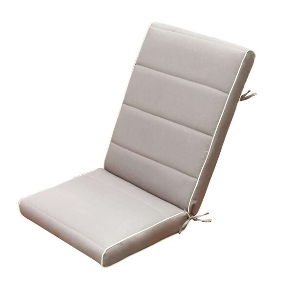 milani home cuscino medio beige con doppia cucitura per sedia e poltrona per esterno idrore tortora 90 x 8 x 40 cm