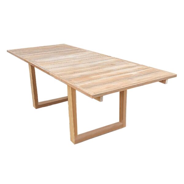 milani home tavolo in teak allungabile 180/260 x 100 di design moderno per giardino cm 180/ marrone 180 x 75 x 100 cm