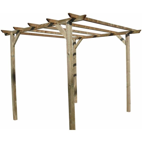 milani home pergolato da giardino in legno cm 300x300x250 h pergola pompeiana per esterno i marrone 300 x 300 x 250 cm