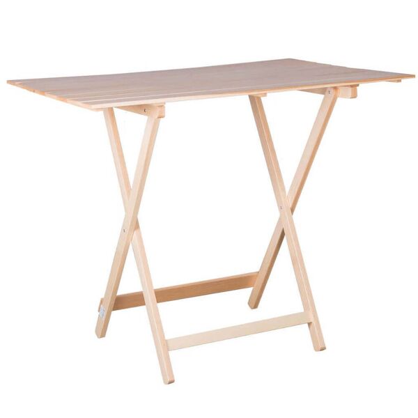 milani home tavolo da giardino pieghevole salvaspazio in legno 60x100 marrone 60 x 75 x 100 cm