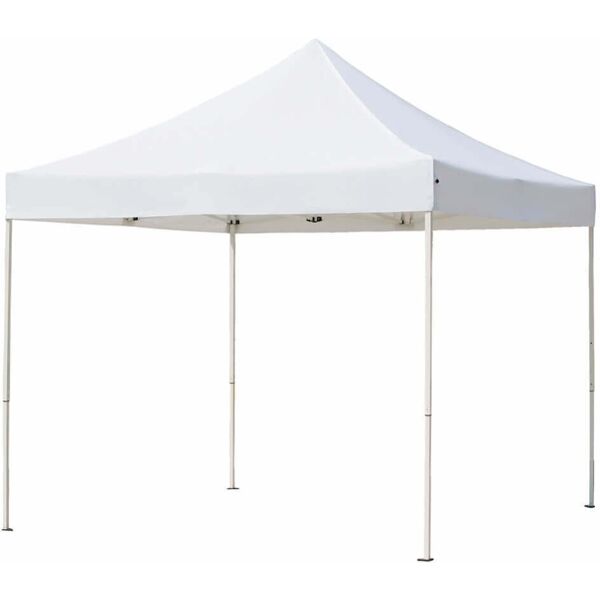 milani home gazebo pieghevole 3x3 in metallo telo bianco per esterno giardino, ristorante, tortora 290 x 325 x 290 cm