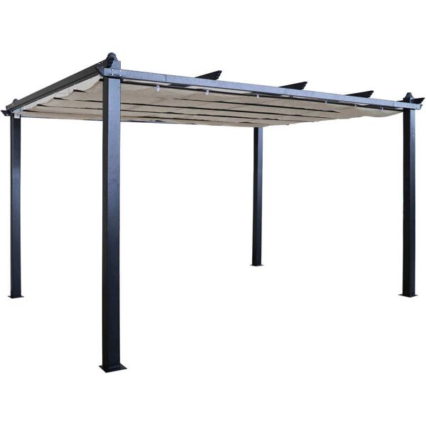 milani home gazebo da giardino astoria 3x4 in alluminio antracite 400 x 220 x 300 cm