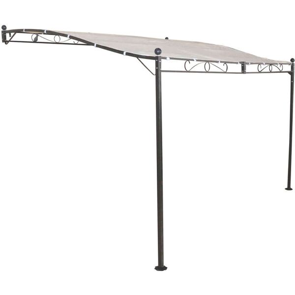 milani home pergola da giardino addossata 3,5x2,5 in metallo antracite 350 x 230 x 250 cm