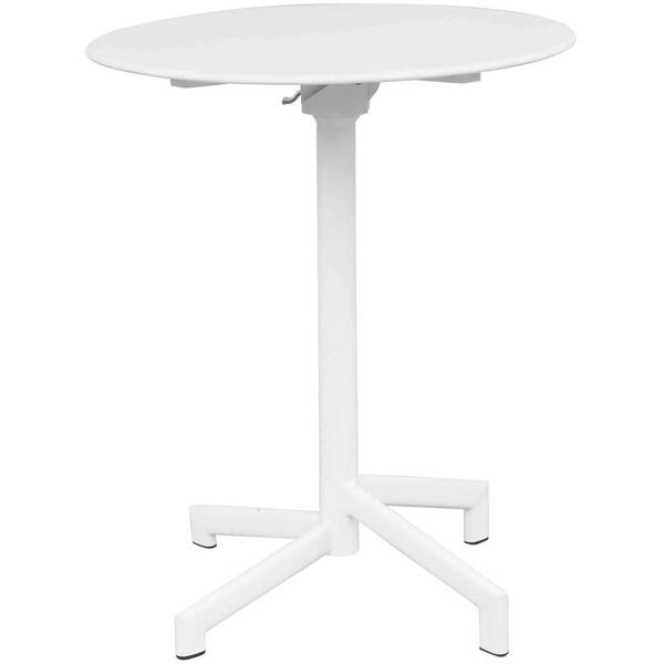 milani home tavolo alto in metallo per bar da esterno giardino con piano ribaltabile, cm di bianco 60 x 74 x 60 cm