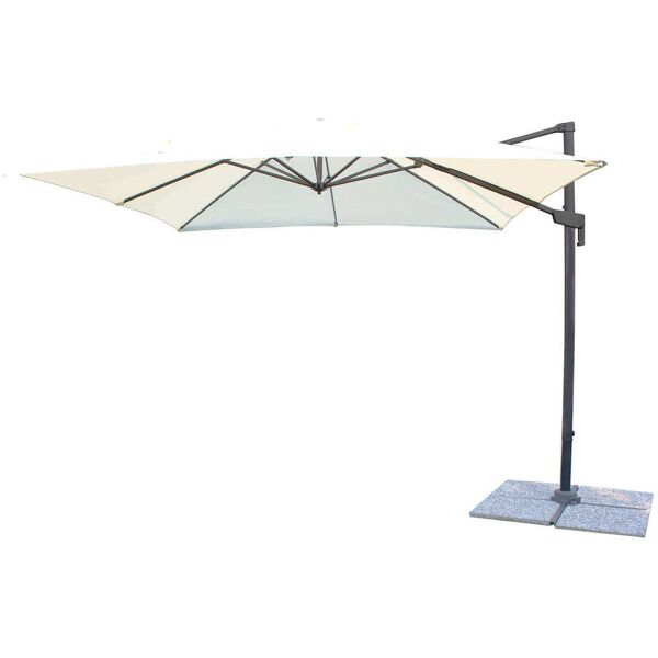 milani home ombrellone 2x3 da giardino esterno luce venduta separatamente con palo decentra ecrù 200 x 250 x 300 cm