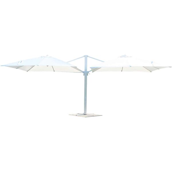 milani home ombrellone doppio telo con palo laterale a braccio decentrato per giardino este bianco 635 x 273 x 296 cm