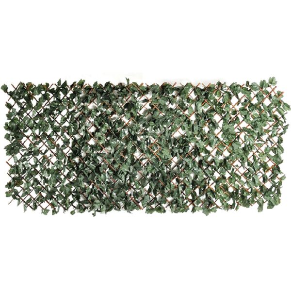 milani home estensibile in legno con siepe per interno esterno giardino, portico, terrazzo, verde 200 x 100 x 6 cm