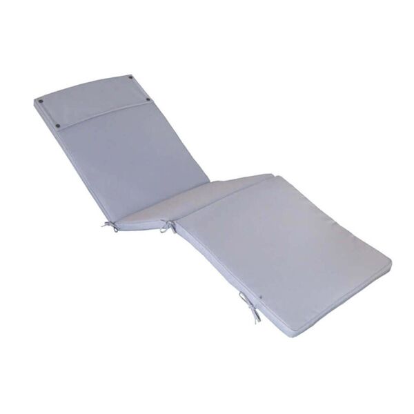 milani home cuscino lettino grigio con doppia cucitura per esterno idrorepellenti resistent grigio 194.5 x 4 x 59 cm