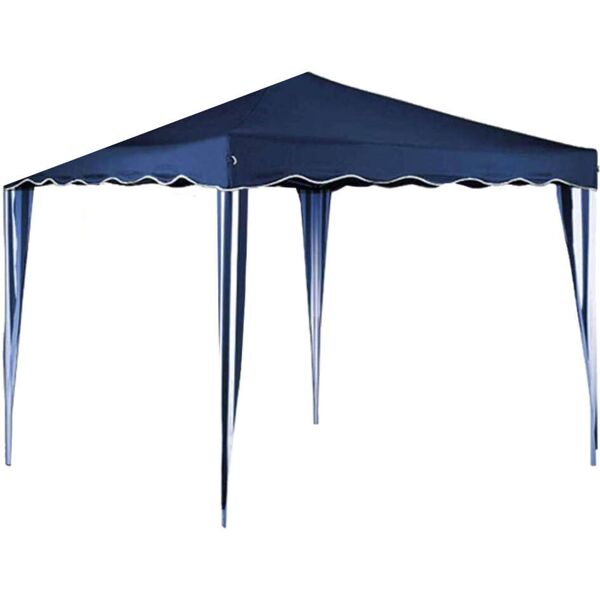 milani home gazebo pieghevole 3x3 in metallo telo blu chiudibile per mercati mercatini fest blu 300 x 250 x 300 cm