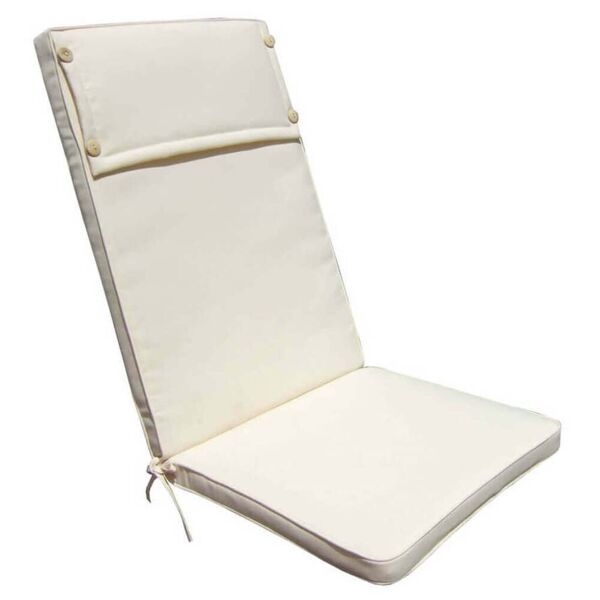 milani home cuscino alto beige con doppia cucitura per sedia o poltrona per esterno idrorep ecrù 115 x 4 x 46 cm