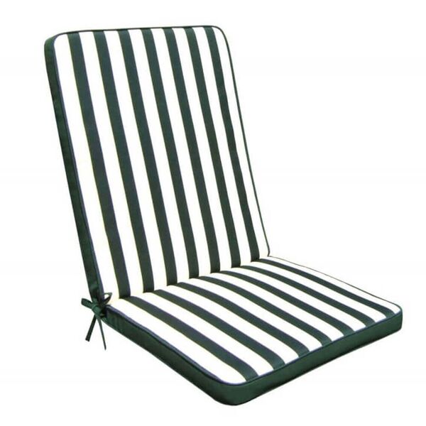 milani home cuscino medio riga verde con doppia cucitura per sedia o poltrona per esterno i verde 95 x 4 x 44 cm