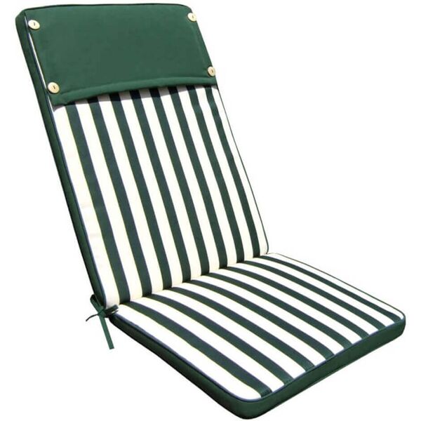 milani home cuscino alto riga verde con doppia cucitura per sedia o poltrona per esterno id verde 115 x 4 x 46 cm