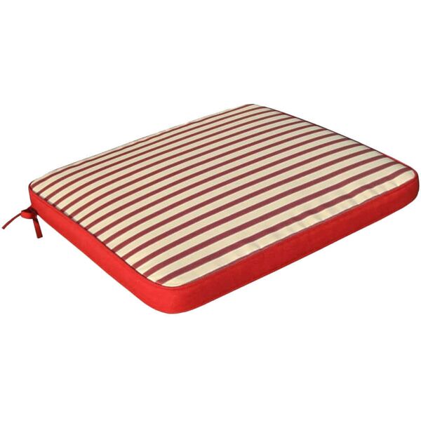 milani home cuscino seduta larga rossa con doppia cucitura per esterno idrorepellenti resis rosso 50 x 4 x 45 cm