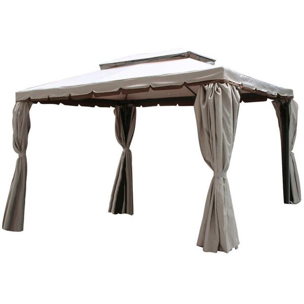 milani home gazebo 3x4 in alluminio robusto con telo impermeabile e zanzariere laterali per nero 300 x 265 x 400 cm