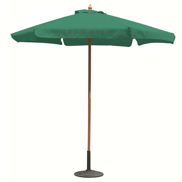 milani home ombrellone da giardino ¸ 3 palo centrale in legno verde 300 x 200 x 300 cm