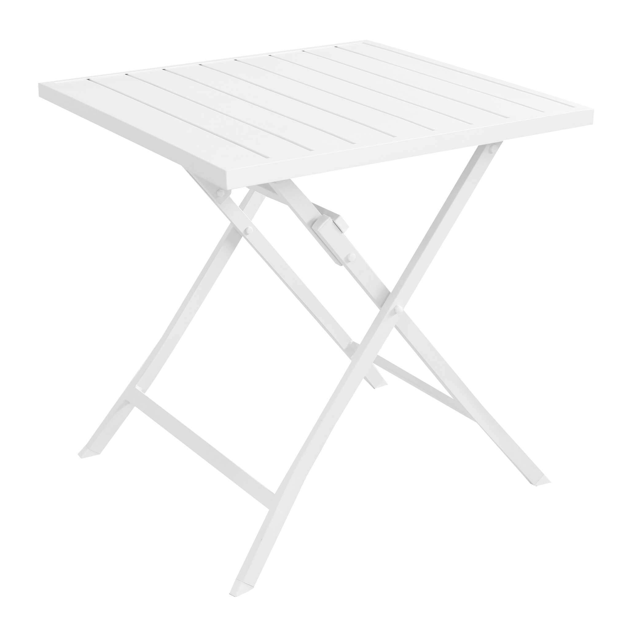 milani home tavolo da giardino pieghevole salvaspazio in alluminio 70x70 colore bianco bianco 70 x 73 x 70 cm