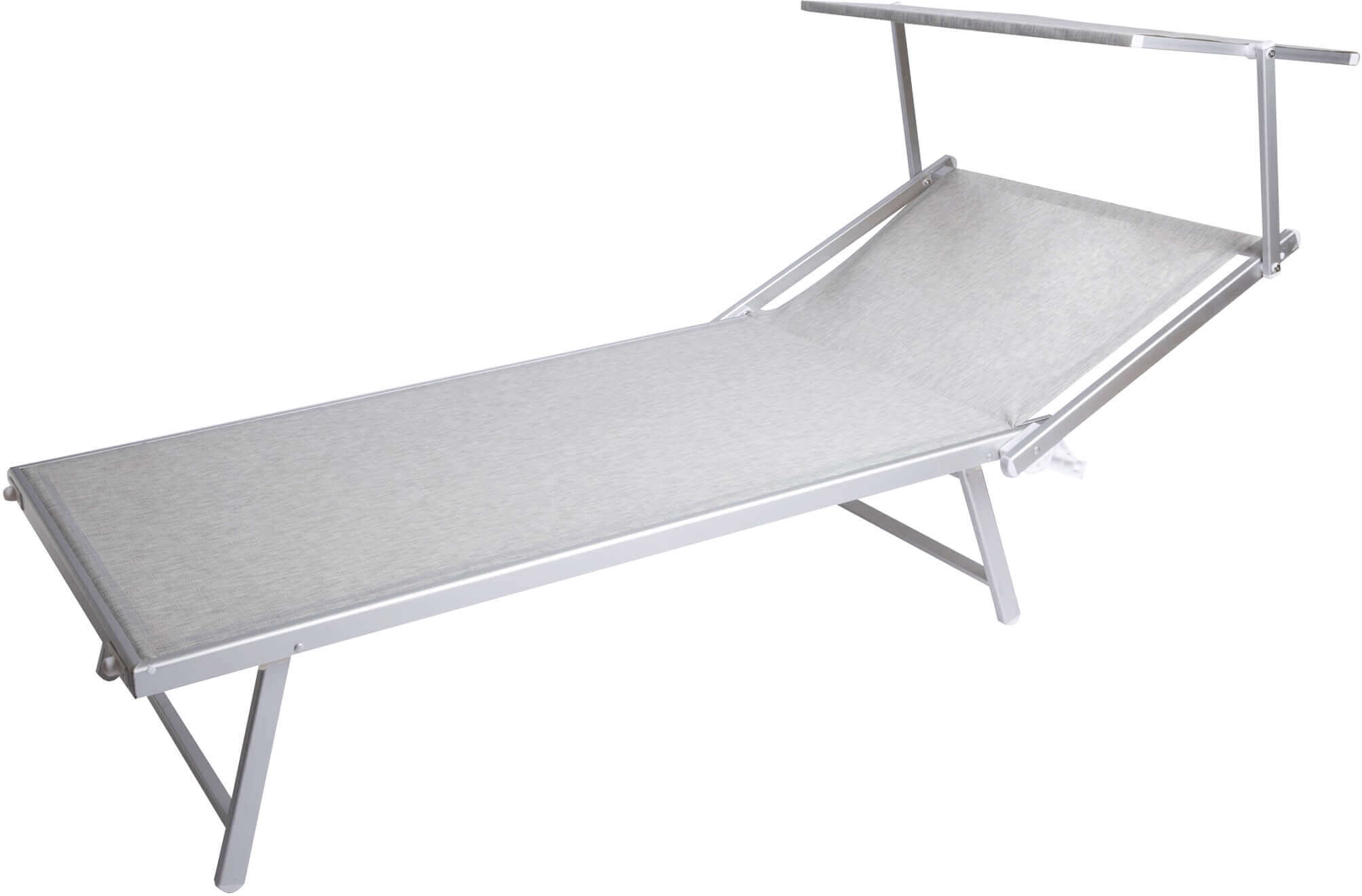 milani home lettino xl sdraio prendisole gigante impilabile in alluminio e textilene da est grigio chiaro 213 x 40 x 85 cm