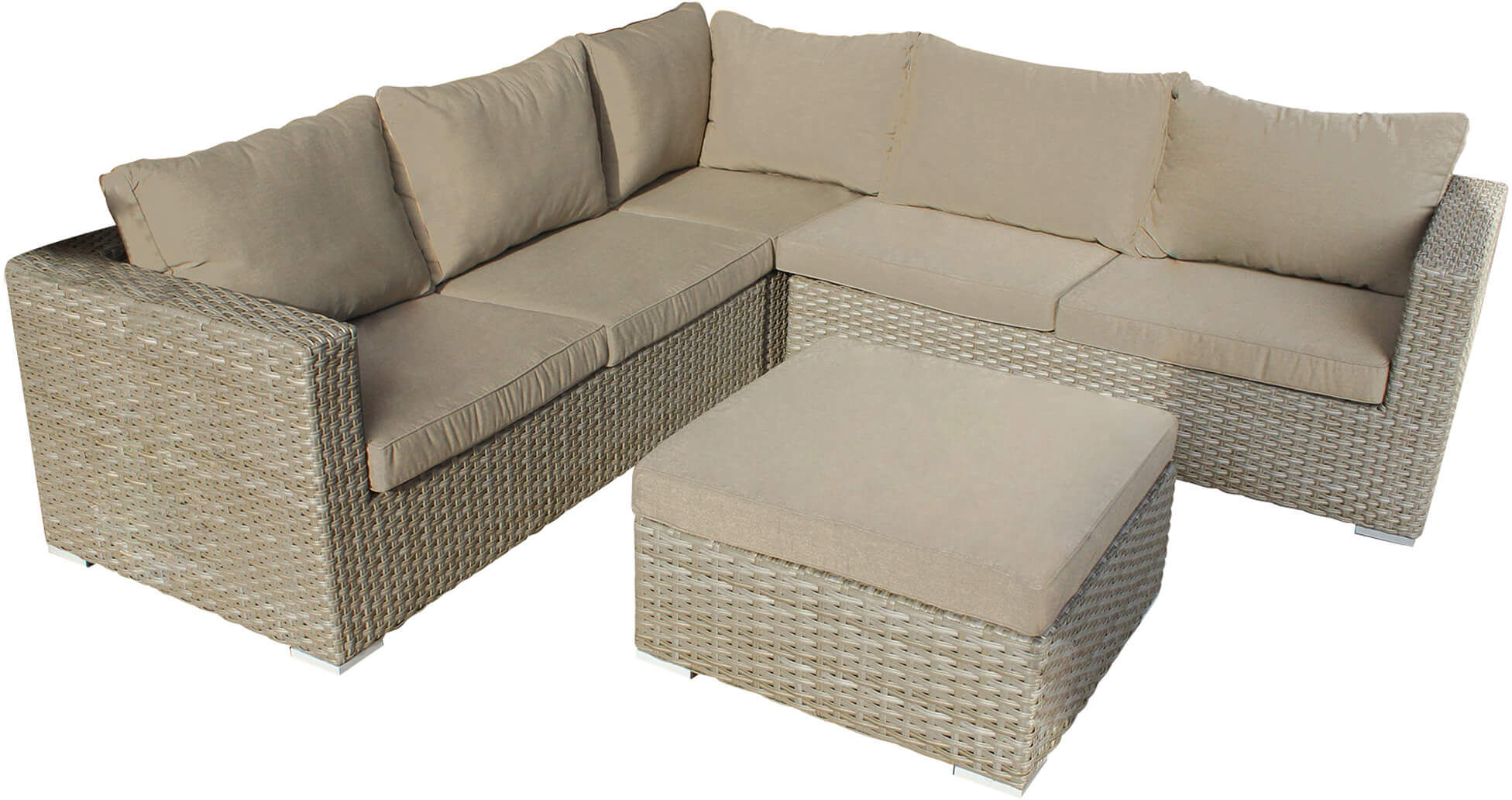 milani home salotto da giardino set ad angolo set 2 divani marrone con cuscini intreccio in marrone 170 x 70 x 90 cm