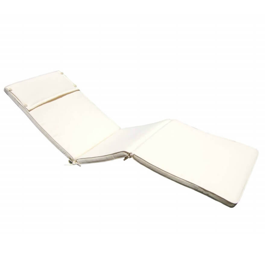 milani home cuscino lettino ecru con doppia cucitura per esterno idrorepellenti resistente ecrù 195 x 4 x 59 cm
