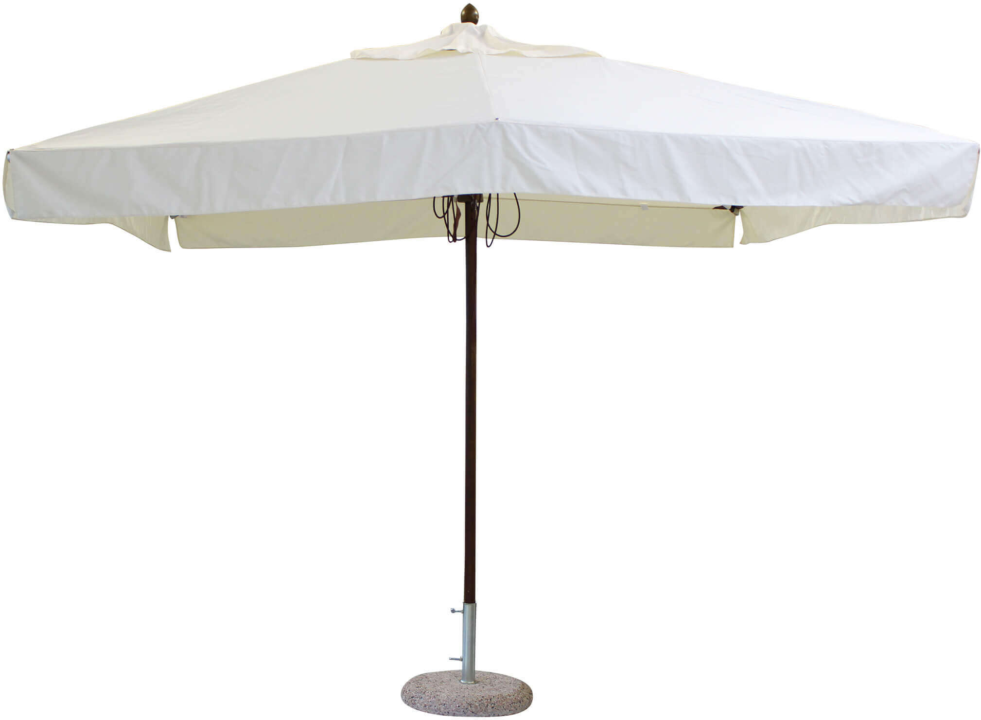 milani home ombrellone da giardino 2x3 palo centrale in legno per esterno ristorante gelate bianco 200 x 250 x 300 cm