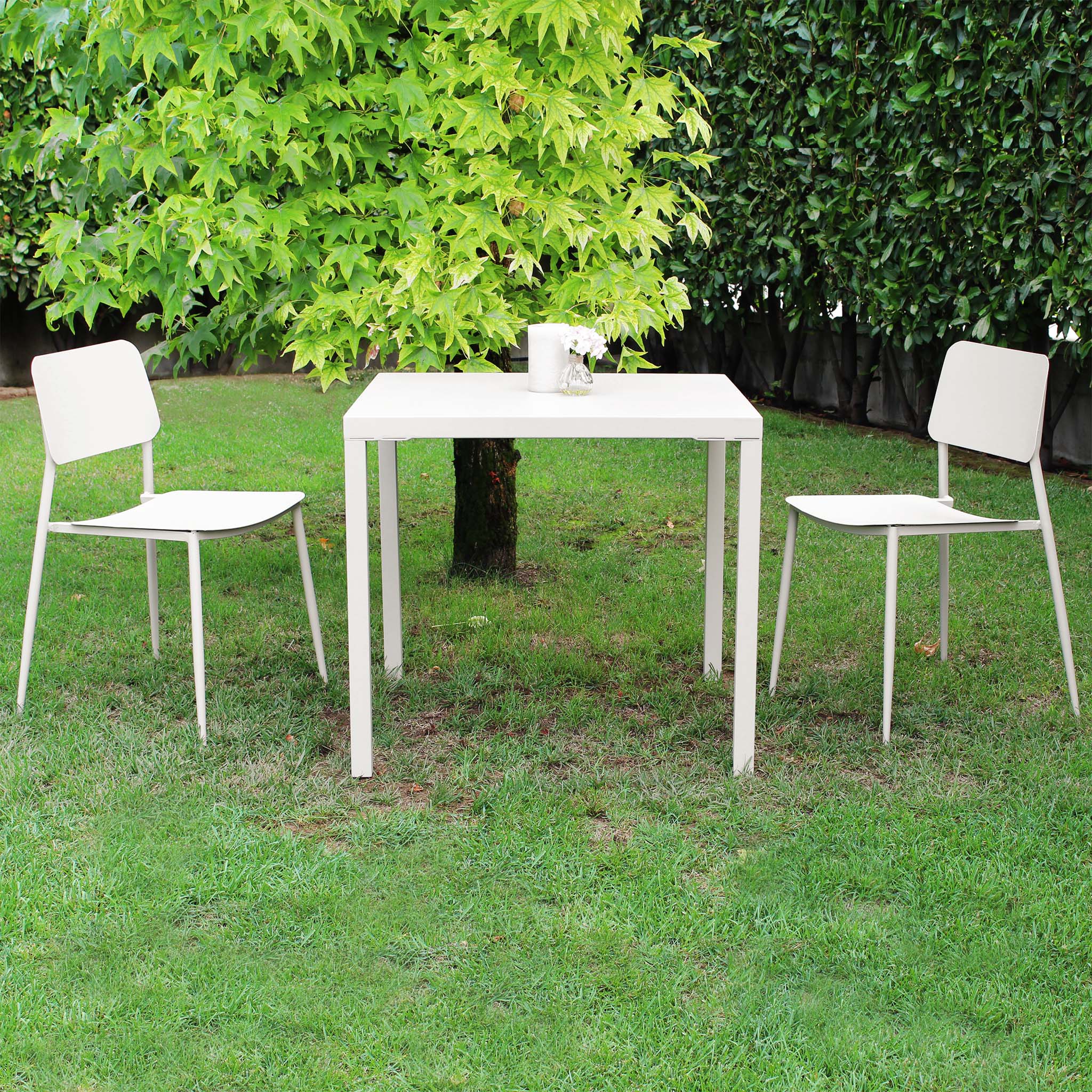 Milani Home INDEX - tavolo da giardino in ferro 80x80