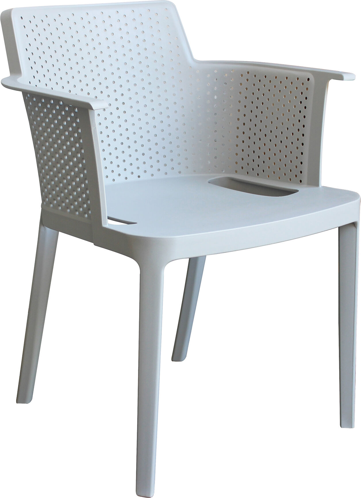 Milani Home Poltrona in plastica per esterno giardino interno sala da pranzo colorata polip Grigio 60 x 76.5 x 58 cm