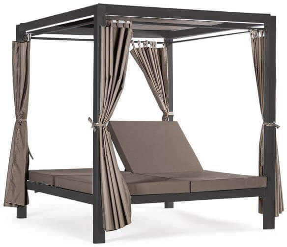 Milani Home gazebo letto di design moderno per giardino cm 212 x 149 x 195 h Antracite 209 x 206 x 188.5 cm