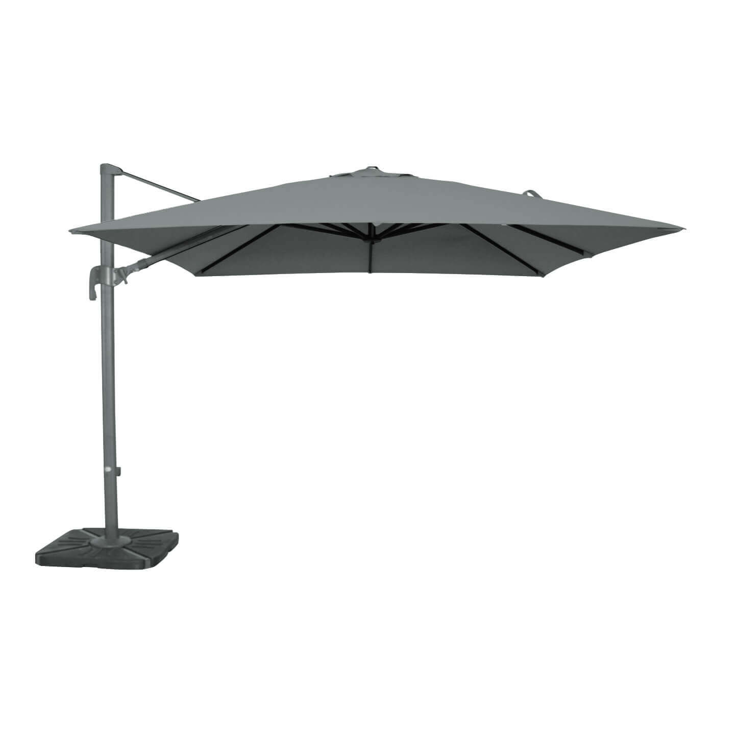 Milani Home ombrellone decentrato 3x3 in alluminio per giardino m 3 x 3 Grigio chiaro 300 x 250 x 300 cm