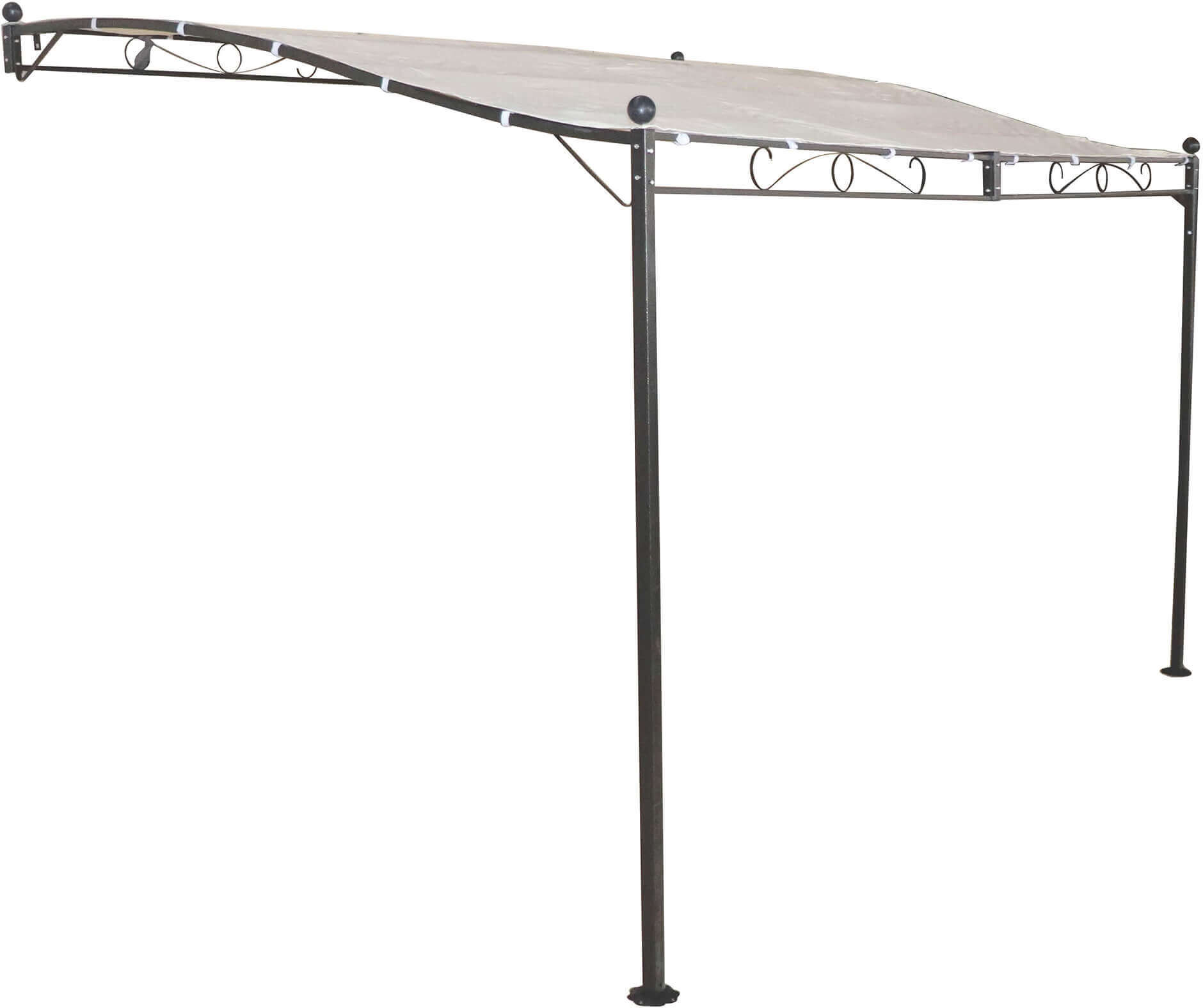 Milani Home Pergola Da Giardino Addossata 3,5x2,5 In Metallo Antracite 350 x 230 x 250 cm