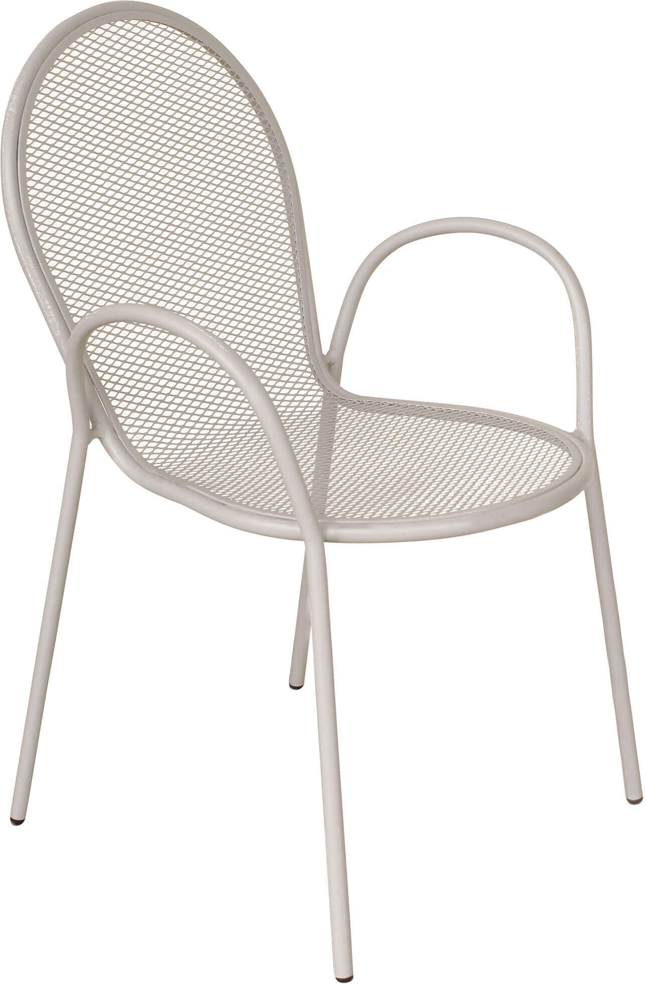 Milani Home Poltrona Impilabile In Ferro Tortora Per Esterno Giardino, Portico, Ristorante, Tortora 51 x 90 x 61 cm