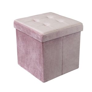 Milani Home pouf quadrato in velluto di design moderno, cm 38 x 38 x 38 h Rosa 38 x 38 x 38 cm