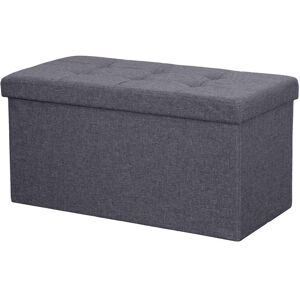 Milani Home pouf rettangolare in stoffa di design moderno, cm 76 x 38 x 38 h Grigio scuro 76 x 38 x 38 cm