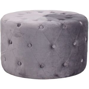 Milani Home pouf rotondo in velluto di design moderno, cm diametro 67 x 41 h Grigio scuro x x 41 cm