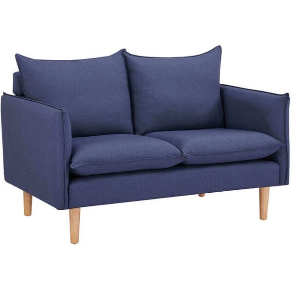 milani home divano 2 posti stile nordico scandinavo 130x84x51 h blu 130 x 82 x 84 cm