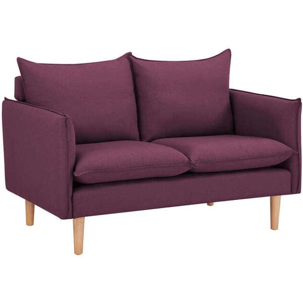 milani home divano 2 posti stile nordico scandinavo 130x84x51 h viola 130 x 82 x 84 cm