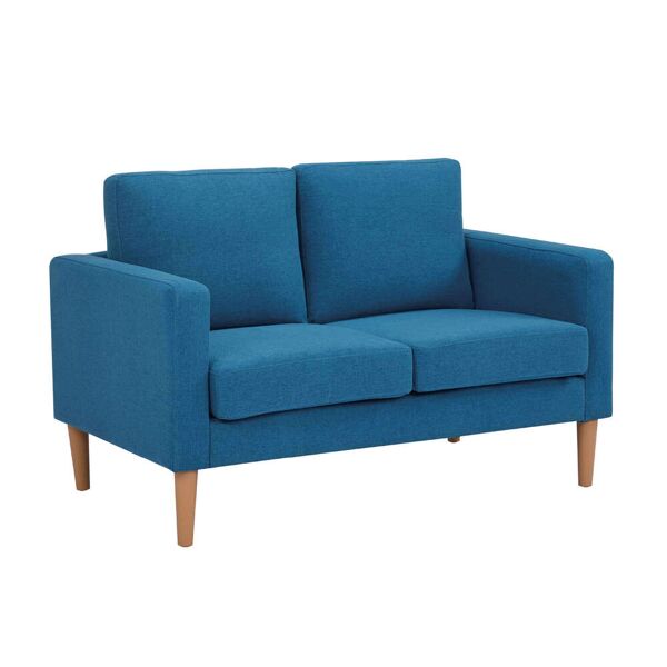 milani home divano in tessuto 2 posti colorato di design scandinavo moderno per interno cas blu 124 x 82 x 73 cm