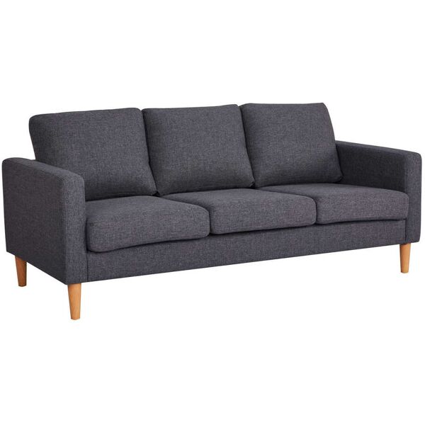 milani home divano in tessuto 3 posti colorato di design scandinavo moderno per interno cas grigio scuro 177 x 82 x 73 cm