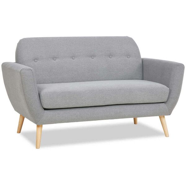 milani home divano 2 posti grigio stile moderno di design contemporaneo con bottoni per sal grigio chiaro 147 x 86 x 79 cm