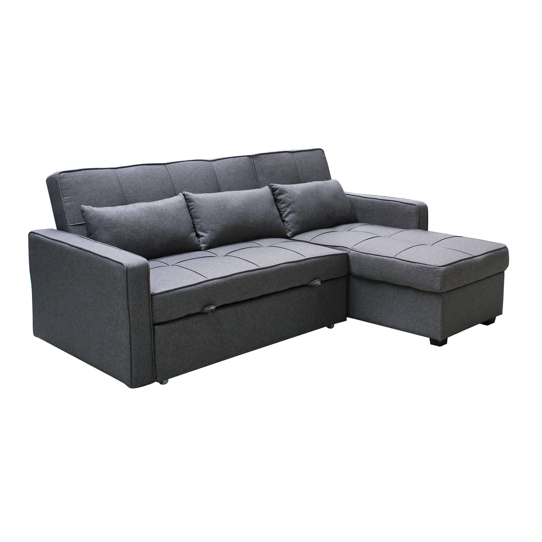milani home divano letto con penisola per salotto soggiorno in tessuto grigio scuro moderno grigio scuro 210 x 89 x 164 cm