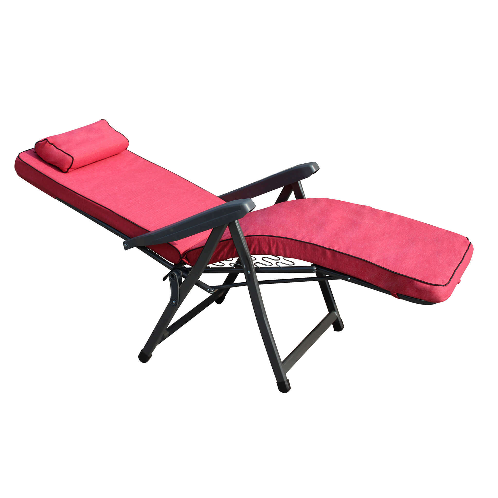 milani home poltrona a sdraio imbottita reclinabile cuscino poggiatesta imbottito alta dens rosso 155 x 60 x 60 cm