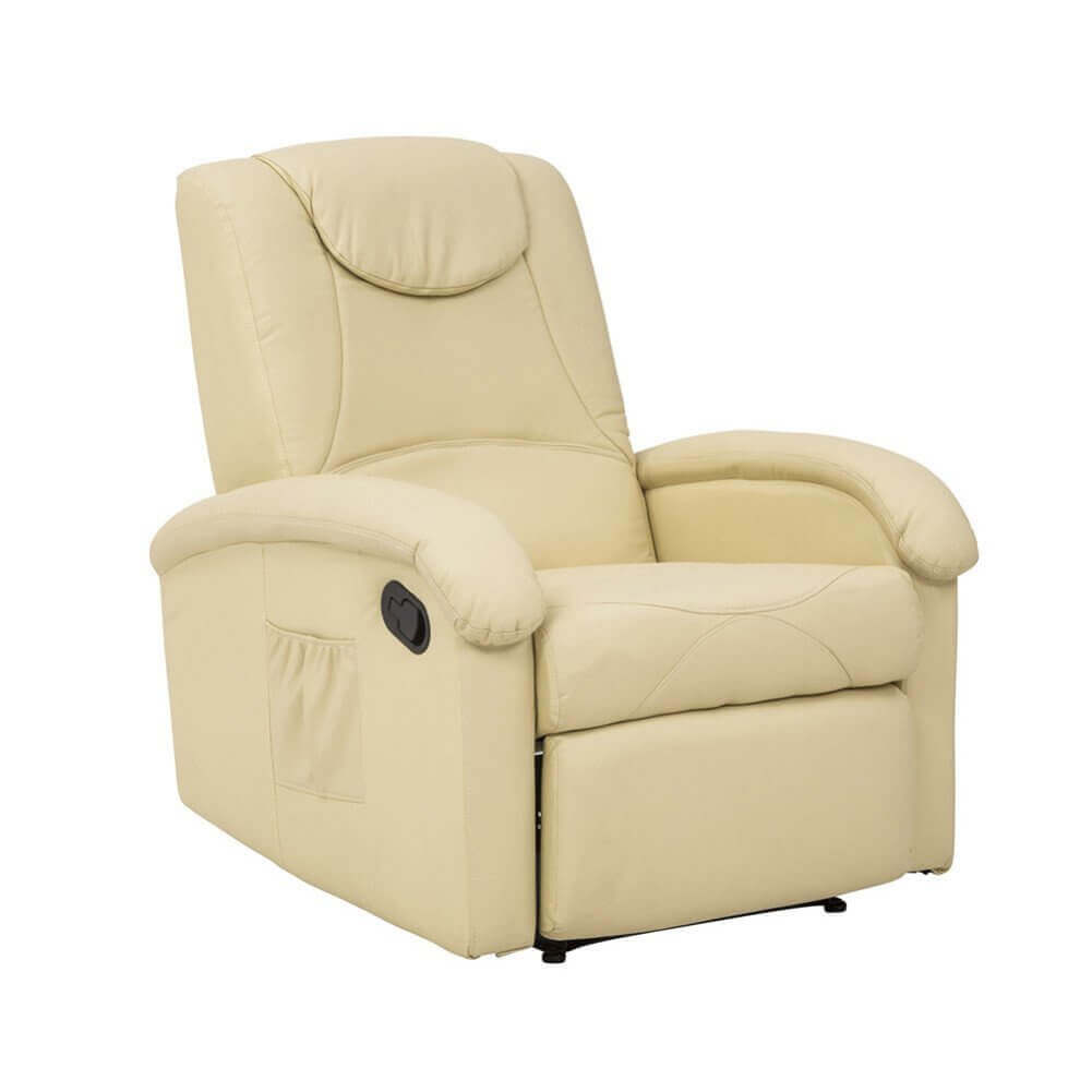 milani home poltrona relax reclinabile confort imbottita beige per interno salotto per anzi beige 75 x 100 x 89 cm