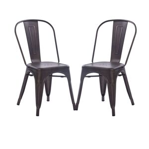 Milani Home AGATHA - set di 2 sedie moderne in metallo