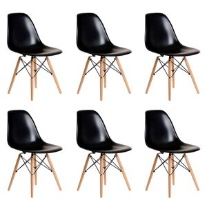 Milani Home JULIETTE - set di 6 sedie moderne con gambe in legno